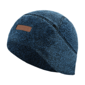 Fleece Warm Ski Tactical Beanie Winter Snow Helmet Liner Hats (Color: Blue Melange)