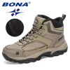 BONA 2022 New Designers Nubuck Hiking Boots Men Winter Shoes Walking Climbing Mountain Sport Boots Man Plush Warm Snow Footwear