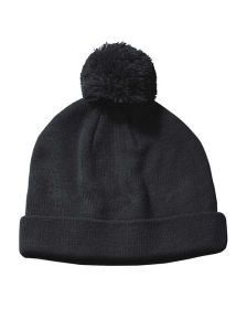 Big Accessories BX028 Knit Pom Beanie (Color: Black, size: OS)